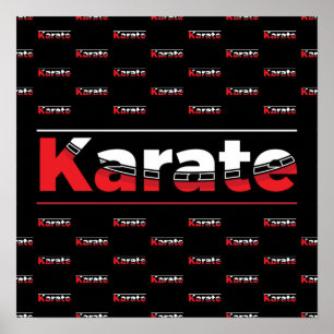 Poster Karate Martial Arts Rouge