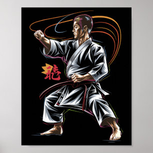Poster Karate Master En Action Pour Les Fans D'Arts Marti