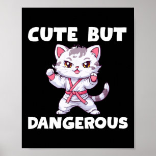Poster Karate Mignonne Mais Dangereuse Taekwondo Kitty Ca