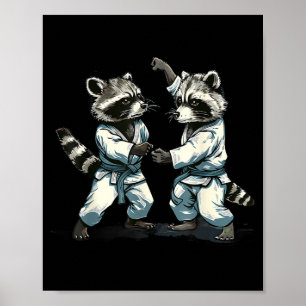 Poster Karaté Raton Animal Mma Taekwondo Arts Martiaux