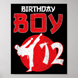 Poster Karate Taekwondo 12 ans Anniversaire Martial Art