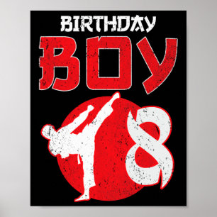 Poster Karate Taekwondo 8 Ans Anniversaire Arts Martiaux