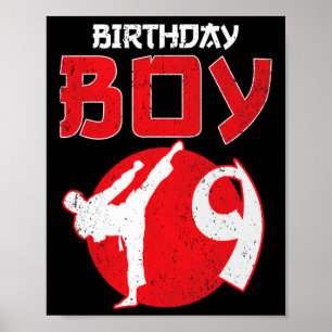 Poster Karate Taekwondo 9 Ans Anniversaire Arts Martiaux
