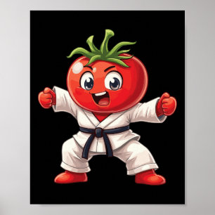 Poster Karate Tomato Judogi Puissance Drôle Arts Martiaux