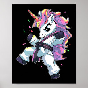 Poster Karate Unicorn Girl Martial Arts Taekwondo Kickbox