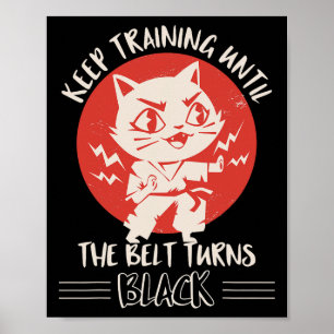 Poster Karate Vêtements Karate Citation Vêtements Chats