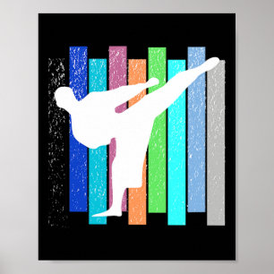 Poster Karate vintage Judo Kickboxling Hommes femmes