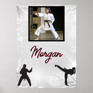 Poster Karate Winter Wonder Photo et nom personnalisés