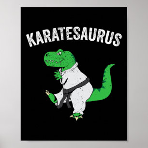 Poster Karateka T Rex Dinosaure Mignon Arts Martiaux Drôl