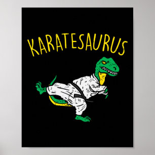 Poster Karatesaurus Trex Karate Funny Dinosaur Martial Ar