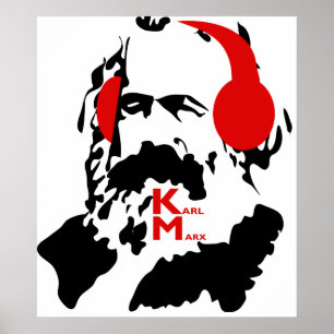 POSTER KARL MARX AVEC TÉLÉPHONES