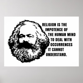 Poster Karl Marx Cite Sur La Religion