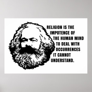 Poster Karl Marx Cite Sur La Religion