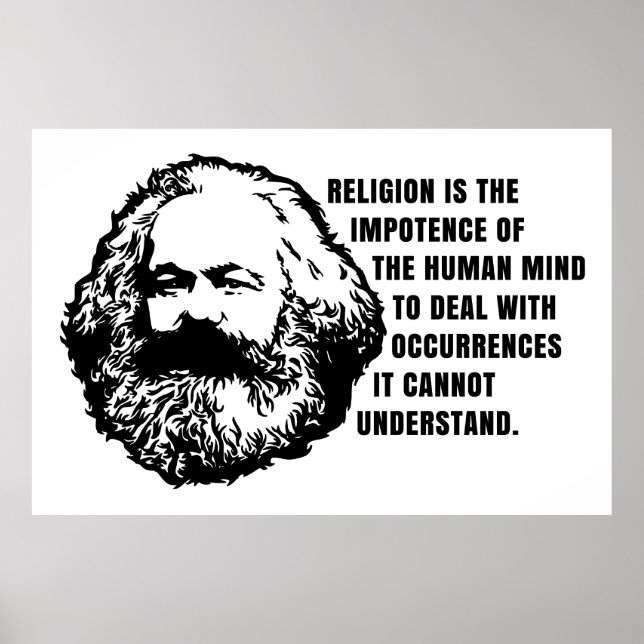 Poster Karl Marx Cite Sur La Religion (Devant)