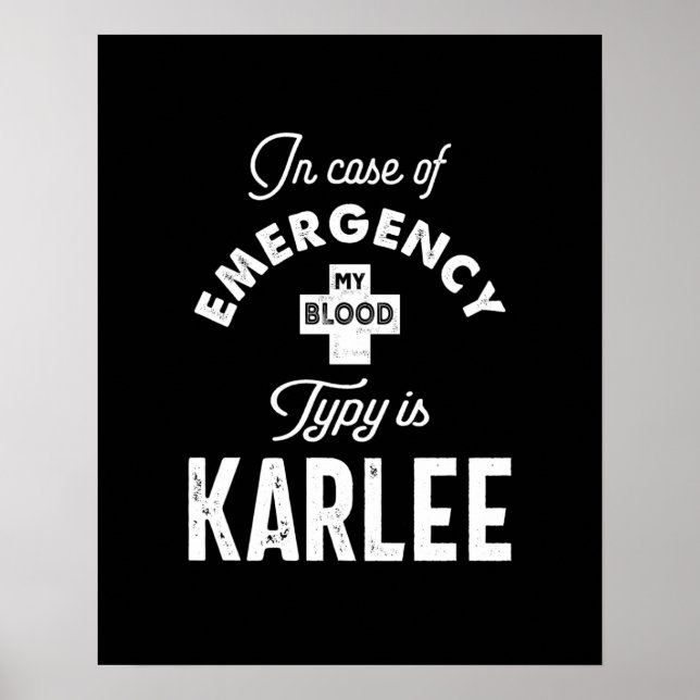 Poster Karlee Nom personnalisé Cadeau Anniversaire (Devant)
