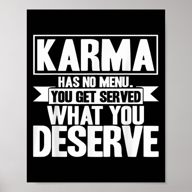 Poster Karma Karma N'a Pas De Menu Citation Inspirante  (Devant)