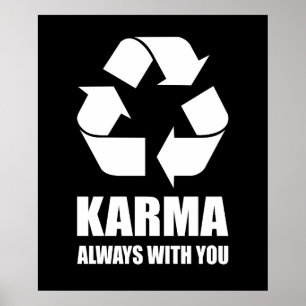 Poster Karma toujours avec vous Bouddha bouddhiste drôle