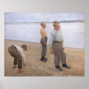 Poster Károly Ferenczy - Garçons lançant des cailloux
