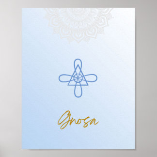 Poster Karuna Reiki Gnosa Mandala Sky Blue