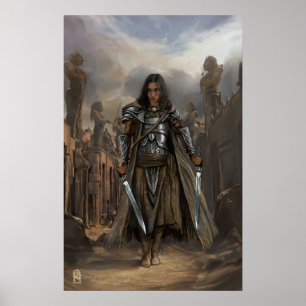 Poster Kat dans les ruines d'une ville ancienne