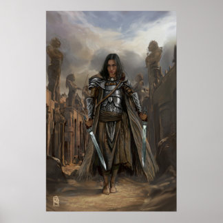 Poster Kat dans les ruines d'une ville ancienne