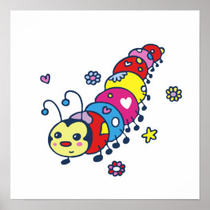 Poster Kat le chenille