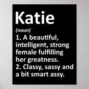 Poster Katie Définition Nom personnalisé Drôle Noël
