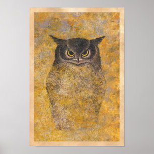 Poster Katsuda Yukio Hibou art japonais oriental fin