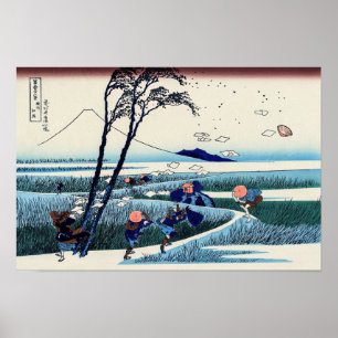 Poster Katsushika Hokusai - Ejiri dans la province de Sur