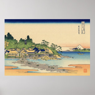 Poster Katsushika Hokusai Enoshima dans la province de Sa