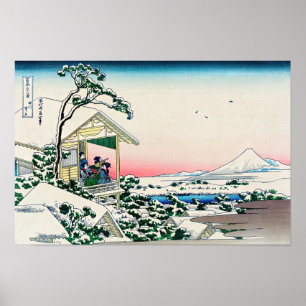 Poster Katsushika Hokusai - Maison de thé à Koishikawa
