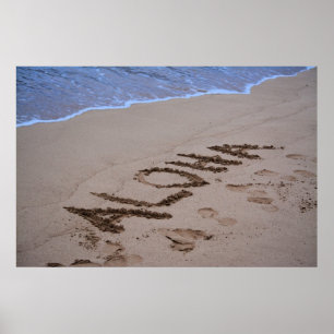 Poster Kauai Hawaii Ocean Beach Aloha