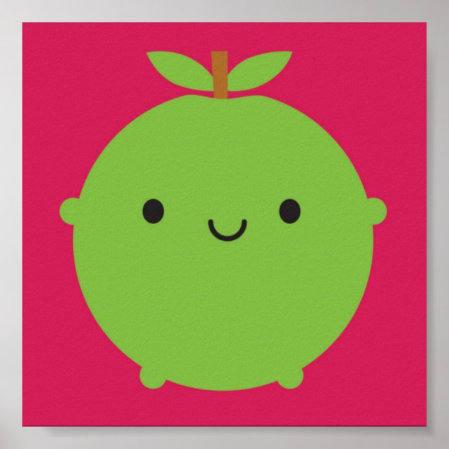 Poster Kawaii Apple (Devant)