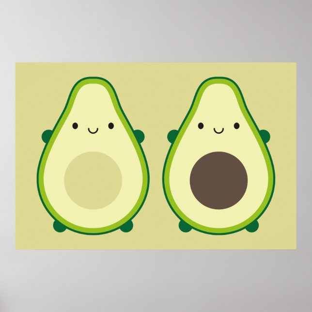 Poster Kawaii Avocado (Devant)