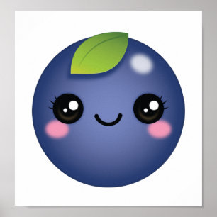 Poster Kawaii Blueberry