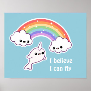 Poster Kawaii Flying Narwhal