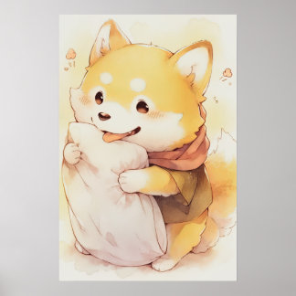 Poster Kawaii Inu Coussin