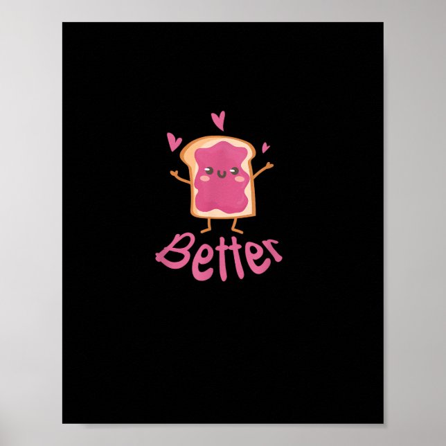 Poster Kawaii Matching Couple Peanut Butter Jelly Better  (Devant)