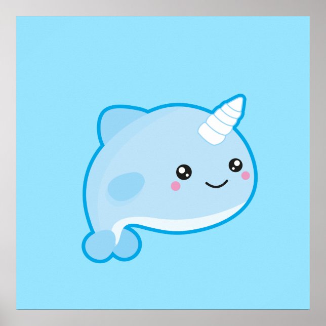 Poster Kawaii Narwhal (Devant)