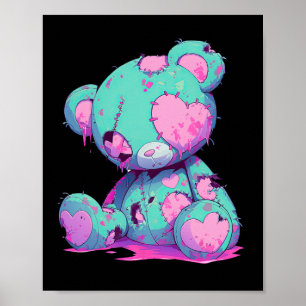 Poster Kawaii Pastel Goth Déplaisant Cute Witchy Zombie O