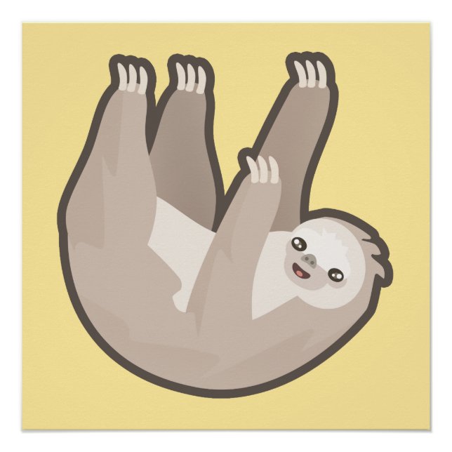 Poster Kawaii Sloth (Devant)