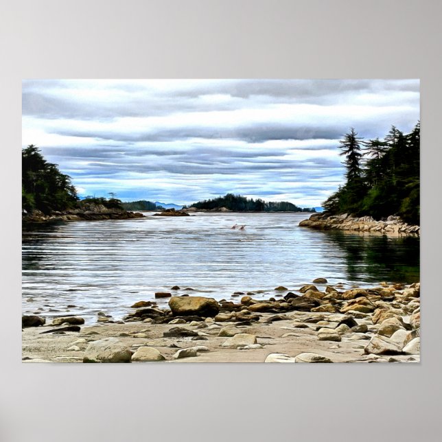 Poster Kayak à partir d'une crique près de l'île Barenof (Devant)