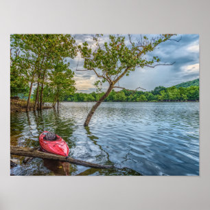 Poster Kayak Flottant Sur Le Lac Table Rock