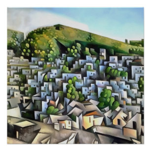 Poster Kayakoy Historical Settlement Art géométrique