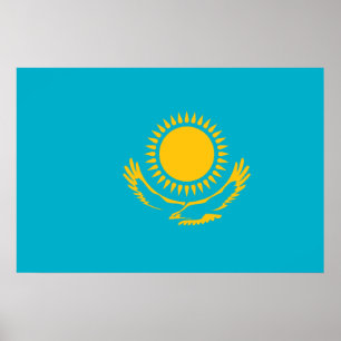 Poster Kazakhstan, drapeau de Kazakhstan