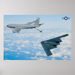 POSTER KC-135R STRATOTANKER REFUELING B-2 SPIRIT