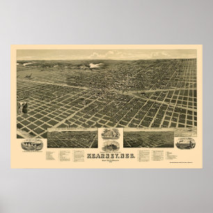 Poster Kearney, carte panoramique de Ne - 1889