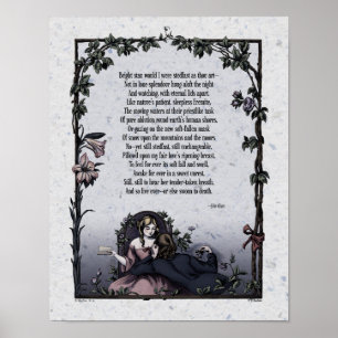Poster Keats "Bright Star" Poésie victorienne Art 11x14