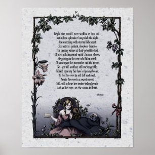 Poster Keats "Bright Star" Poésie victorienne Art 16x20