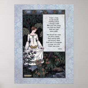 Poster Keats "La Belle Dame" Victorian Art Poetry 18x24